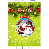 Новогодняя игрушка для вышивки бисером «Дед Мороз и снеговик» (Схема или набор)
